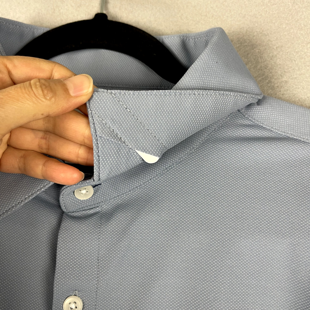 Mizzen Main Bryant Trim Fit Dress Shirt Mens XXL Blue Long Sleeve Button Up - Picture 14 of 15